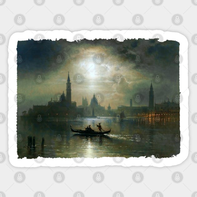 Venice, Full Moon over Santa Maria Salude Sticker by UndiscoveredWonders